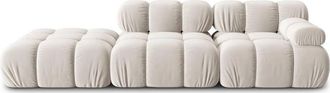 MICADONI Modulares 4-Sitzer Design Sofa Bellis mit Ottomane links - Samtbezug