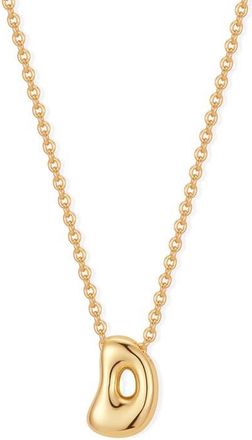 Brook & York Mini Pippa Bubble Initial Pendant Necklace in Gold D at Nordstrom