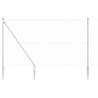 Berkfield Home Euro Fence with 7 Spike Posts 1.5x10 m Galvanised Steel in Silver