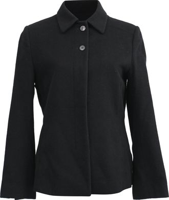 Jil Sander Collared Jacket in Black Cashmere