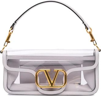 Valentino Pre-owned Handbags, female, White, Size: ONE SIZE Pre-owned Roman Stud Shoulder Bag
