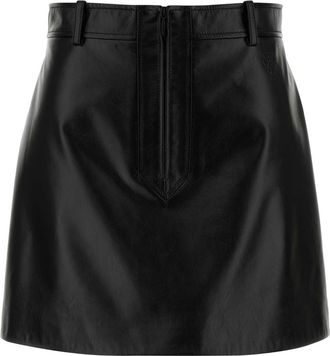 Gucci Black Leather Mini Skirt