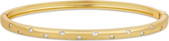 SHYMI Inlay Stone Bangle - 18K Gold-Filled, Rhodium Plated, Cubic Zirconia, Day to Night