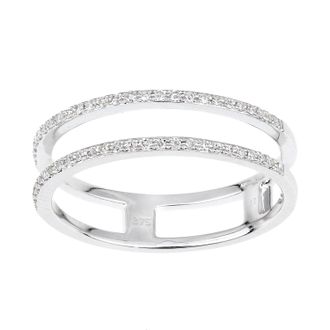 Diamant L'éternel 9ct witgouden ring met twee lagen diamant