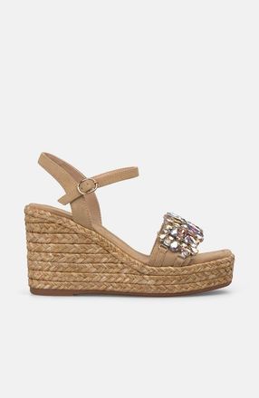 Alma En Pena Esparto Stone Platform Sandal With Floral Rhinestones at Nordstrom, Size 37