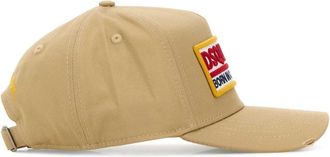 Dsquared2 Mens Cap Logo-Embroidered Cotton Baseball Beige