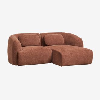 Sklum Sof&aacute; Modular Chaise Longue Derecho De 2 Piezas En Chenilla Coquette Sklum