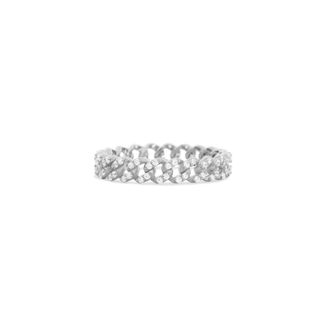 The Lovery CZ Curb Link Ring Sterling Silver