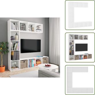 vidaXL The Living Store Set Mobili Libreria/Porta TV 3 pz Bianco 180x30x180 cm - Mobile tv
