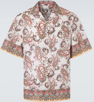 Etro Camisa bowling de algod&oacute;n con paisley
