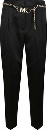 Michael Kors Zwarte Broek Aw 23 - Dames - Vrijetijds broeken - Zwart - S - Polyester - Broeken