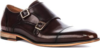 Justinreess England Donald Mens Double Strap Monk Classic Shoe Shoes (Brown, UK 12)