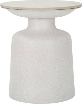 Dmora Dmora - Mesa De Caf&eacute; Farfa, Mesa De Centro Baja, Revistero Para Sof&aacute;, Estante De La Sala De Estar, 40x40 H47 Cm, Blanco