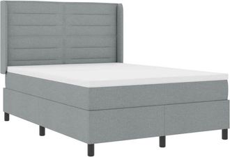 vidaXL Cama Tipo Box Spring Con Colch&oacute;n Gris Claro 140 X 200 Cm Tela Vidaxl