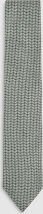 Reiss Bernardo Sage Silk Geometric-chain Print Tie,, Green