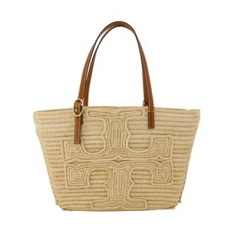 Tory Burch Tassen, Dames, Beige, ONE Size, Leer, Ella Stroo Mand Tassen