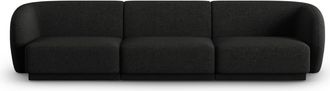 CXL by Christian Lacroix Sofá modular 3 plazas de tejido chenilla negro mezcla
