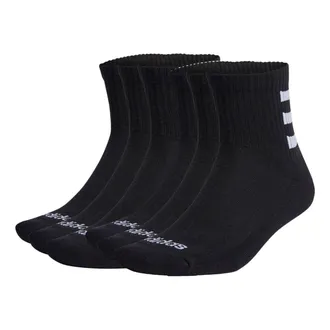 adidas Half-Cushioned 3-Stripes Quarter Socks 3 Pairs Black HD2212