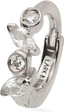 Lark & Berry 14kt white gold small Veto diamond and sapphire hoop earring - women - Sapphire/Lab Grown Diamond/14kt White Gold - One Size - Silver