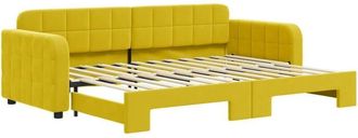 vidaXL Sof&aacute; Cama Nido Terciopelo Amarillo 80x200 Cm Vidaxl