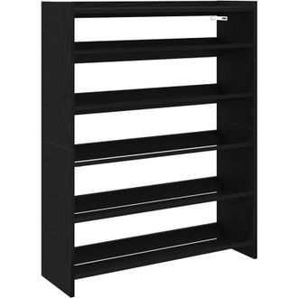 vidaXL Shoe Rack Black 80x25x100 cm Engineered Wood Vidaxl