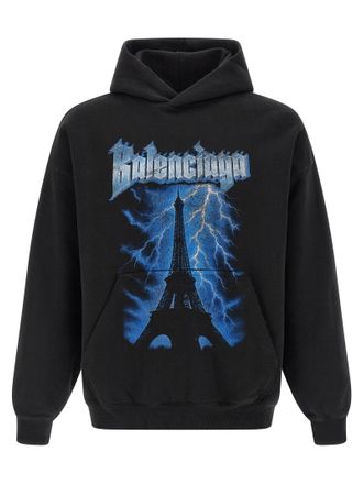 Balenciaga Black Cotton Mens Sweatshirt