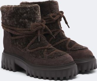 Hogan Hogan H700 shearling platform ankle boots