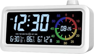 OEM Reloj Despertador Inteligente Con Temporizador Visual, Contador De Devoluciones Y Temporizador De Temperatura, Ideal Para Estudiantes Y Oficinas (blan