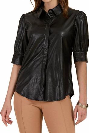 Tyler B&ouml;e Alice Pleather Shirt In Black