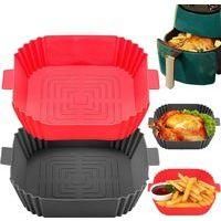OEM Molde De Silicona Para Freidora De Aire - Molde Plano De 20 Cm Para Freidora De Aire - Accesorios Reutilizables Para Cesta De Freidora - 2 Piezas - Sa