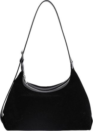 Generic Womens Soft Suede Slouchy Hobo Bag,Roomy Vintage Shoulder Purse with Adjustable Strap for Fall Winter (black)