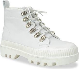 Chase + Chloe by Intouch Footwear Mud Guard Lug Sole Ankle Combat Boot in White Pu at Nordstrom Rack, Size 7.5