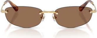 Swarovski 57mm Irregular Sunglasses in Gold /Dark Brown at Nordstrom
