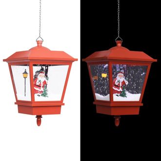vidaXL L&aacute;mpara Colgante De Navidad Con Led Y Santa Rojo 27x27x45 Cm Vidaxl