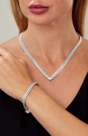 Savvy Cie Jewels RHODIUM PLATED OVER BRASS BLUE HOLO PENDANT NECKLACE