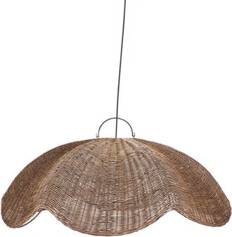 Bazar Bizar L&aacute;mpara colgante de rat&aacute;n en nogal oscuro 103x103x40 cm