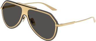 Dolce & Gabbana Gouden Montuur Zonnebril Donkere Grijze Lenzen - unisex - Zonnebrillen - Geel - 43 MM - Accessoires