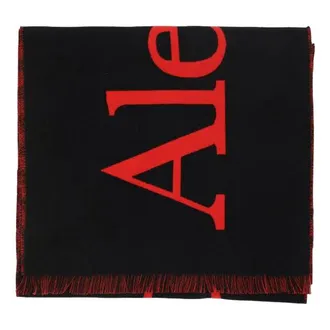 Alexander McQueen SS24 Scarf Black Red 7090114105Q1074
