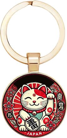 Generic Keyring with ornament, with cat motif, decorative pendant made of alloy, for teenagers, women, girls, collectors, travel, everyday bag, backpack, tote