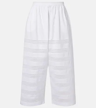 Alaia Ala&iuml;a Cotton poplin wide-leg culottes