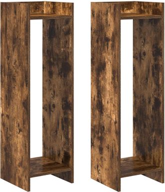 vidaXL Soporte De Plantas 2 Uds. Roble Ahumado 30 X 30 X 100 Cm Vidaxl