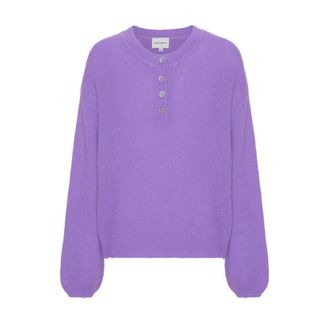 Americandreams Zelma Pullover - Dames - Ronde hals truien - Paars - M - Wol - Truien & Vesten