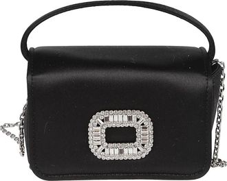 Roger Vivier Pilgrim Mini Bag - Dames - Handtassen - Zwart - ONE Size - Satijn - Tassen