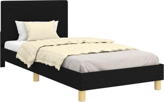 vidaXL Cama Para Ni&ntilde;os Con Cabecero Negro 80 X 200 Cm Tela Vidaxl