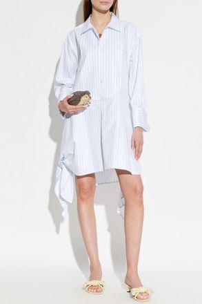J.W.Anderson Asymmetrical Striped-pattern Shirt, Womens, Light Blue