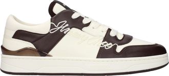 Jimmy Choo London Beige Leather Low Top Mens Sneakers