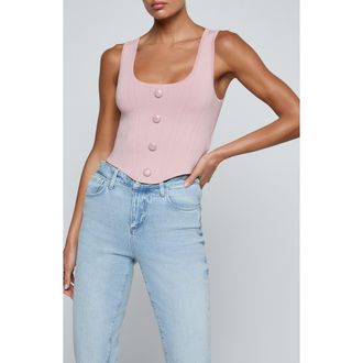 L'agence Dove Pointelle Sweater Tank in Misty Rose at Nordstrom, Size X-Small