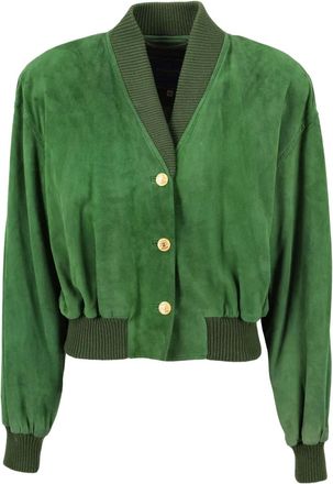 Trussardi Bomber in pelle scamosciata - Verde