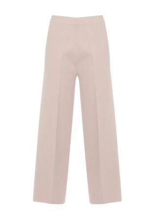 D.exterior Beige Viscose Straight-Leg Pants