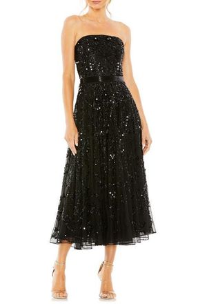 Mac Duggal Hand Embellished Strapless A Line Dress in Black at Nordstrom, Size 14
